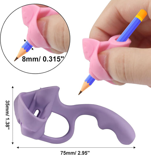 Kyuionty 8 Pcs Silicone Pencil Grips for Kids Handwriting, Multicolor Aid Pencil Holder Teaching Supplies for Toddlers