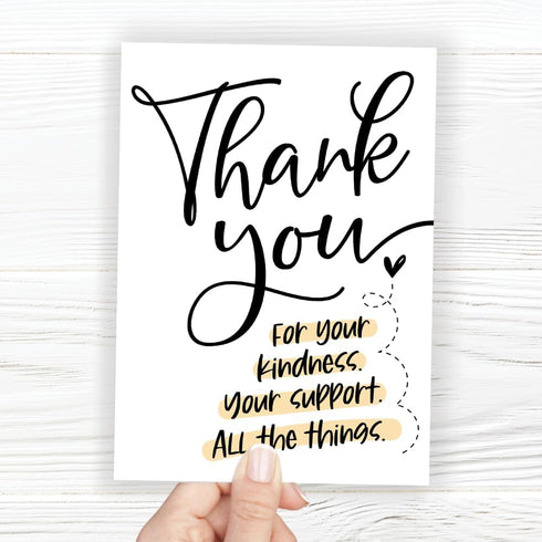 m&h invites Thank You For Your Support Greeting Card Kindness Appreciation Card