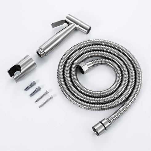 ZLOCYIVHE Set Bidet Sprayer with Single Cold Water Stainless Steel Portable Cloth Diaper Washer Shower Sprayer Wall