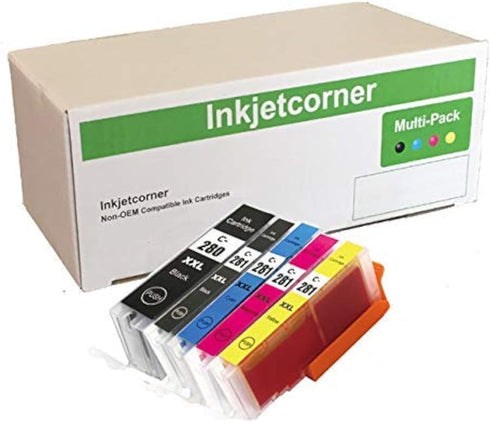 Inkjetcorner Compatible Ink Cartridge Replacement for PGI-280XXL CLI-281XXL, 5 Pack for TR8620A TS9520A TS9521CA TS702A