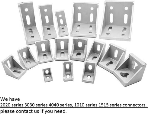 20 Sets 15 Series Connector 1515 Aluminum Extrusion Corner Piece with 20PCS Corner Bracket, 40PCS Screws, 1515 T Nut