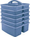 Teacher Created Resources Slate Blue Portable Plastic Storage Caddy 6-Pack, 3 Compartments for Classrooms, Kids Room,