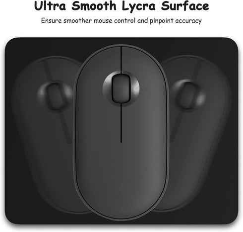 Dapesuom Small Mouse Pad, 5 x 6 Inch Thick Rubber Non-Slip Portable & Washable Mini Mouse Mat for Gaming, Jet Black