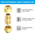 PATIKIL Pipe Extension Joint Connector Set | 2Pcs Free Welding AC Copper Pipe Coupling Adapter for Refrigeration HVAC