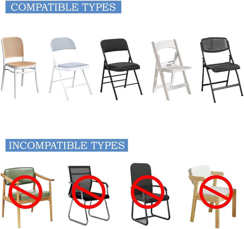 Daunkang 2Pcs Armless Set 1 Folding Chair Cover Stretch Split Office Computer Chairs Slipcovers Jacquard Foldable Desk