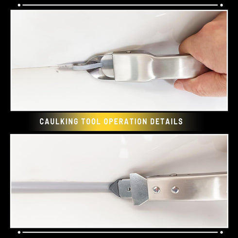 Silicone Caulking Tools Kit, 4 in 1 Stainless Steel Grout Removal Tool for Kitchen Bathroom Floor