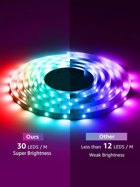 Ledagic 60 (1 450Leds Led Lights for Bedroom ft Roll), Smart Led Strip Lights with App Remote Control, RGB Music Sync