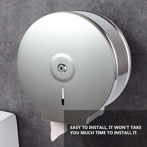 1pc Zerodeko Round Stainless Steel Tissue Storage Rack for Bathroom Easy Install Paper Holder Large Capacity