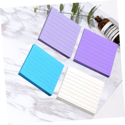 STOBOK 4 Pcs Lined Pad Small Divider Sticking Memo Paper, Sticky Kraft Tags, Bookmarks, Sticky Yellow Tabs