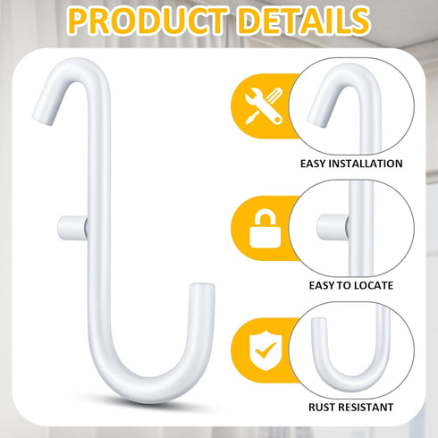 30 Pcs White Pegboard Hooks, Metal Storage Tool Accessories for Keys, Jewelry, Utensils, Compatible with IKEA Skadis