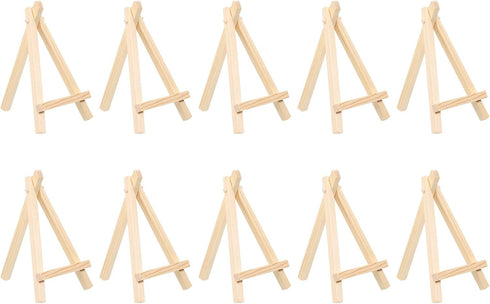 PATIKIL 5.9" Wooden Art Easel, 10 Pack Portable Tripod Holder for Canvas, Foldable Tabletop Display