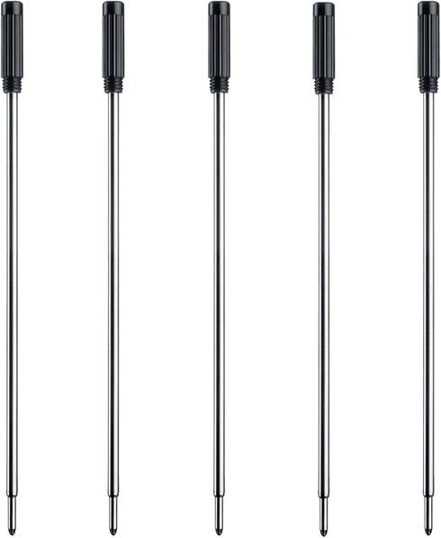 DunBong Black Ink Refill Pack of 5, Replaceable Medium Point Ballpoint Pen Refills