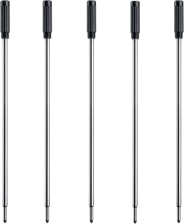 DunBong Black Ink Refill Pack of 5, Replaceable Medium Point Ballpoint Pen Refills
