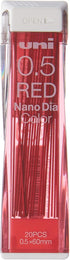 Uni Mechanical Pencil Lead NanoDia Color Red, 0.5mm, 20 Leads