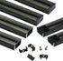 Muzata 6Pack 3.3FT/1M LED Channel Black Aluminum U Shape LED Strip Channel