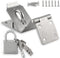 4 Inch Door Lock Latch Padlock Hasp Set, Stainless Steel Safety Right Angle Padlock Hasp Locking Latch with Screws for