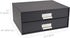 Bigso Box of Sweden Birger 2-Drawer Fiberboard Document Letter Box | Desktop Drawers with Metal Label Holder
