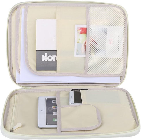 Zerodis A4 Document Bag, 5 Colors File Folder Portfolio Organizer, Zippered Case for Tablet Notebook
