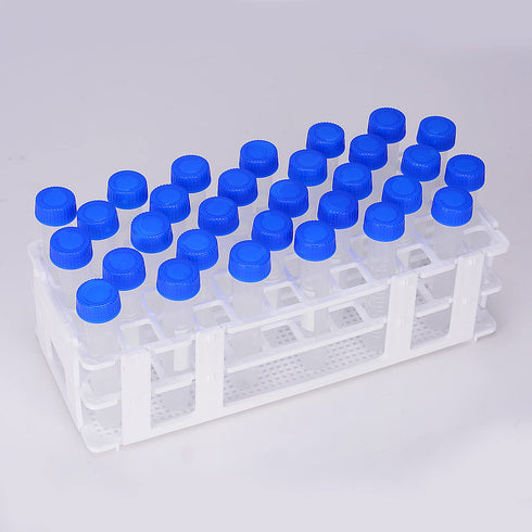 Stonylab 60-Place Test Tube Rack, 16 mm White Plastic Holder, 3-Tier Detachable Design