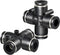 TAILONZ PNEUMATIC Pack of 5 4 Way 1/4 Inch OD Straight Push Fittings Plastic Quick Release Connectors Air Line Fittings