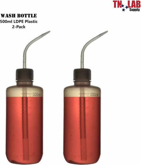 TN Lab LDPE 500ml Squeezable Wash Bottle, 2-Pack