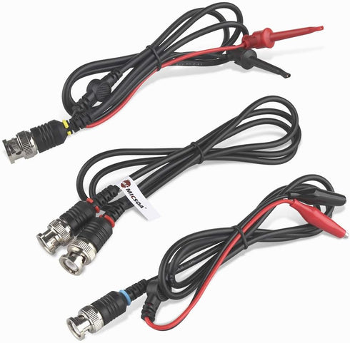 Oscilloscope Probes - BNC to Alligator Clips, Mini Test Clips & BNC Cables (3 Pack)