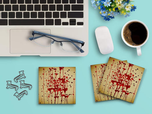 Sticky Notes 12 Pack 3"x3" 50 Sheet Count Per Pad, Many Blood Drops Horror Scary, Cute Funny Memo Note Pads Stationery Journal Planner Paper by Butler in the Home