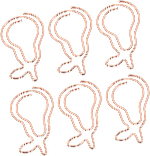 Pear Paper Clips 100pcs, Cute Rose Gold Fruit Design for Office School Paper Files