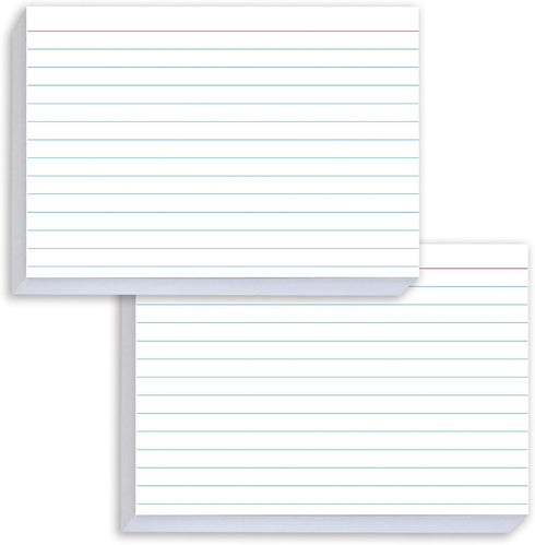 MEIOPUOYEAM White Index Cards 5x7 Ruled, 50 Pcs File Note Cards, Lined Index