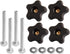 POWERTEC 71070 T Track Knob Kit, 12 Piece Set with 5 Star Knob, 1/4-20 Threaded Bolts, Washers, T Track Accessories