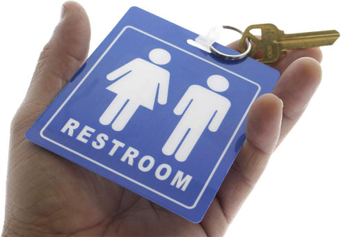 Specialist ID 2 Pack Unisex Restroom Pass Keychain - Durable Bathroom Tag with Key Chain Ring