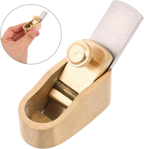 Toyvian Micro Brass Thumb Planer Tool for Violin Making Precision Mini Hand Planer for Woodworking Ergonomic Grip