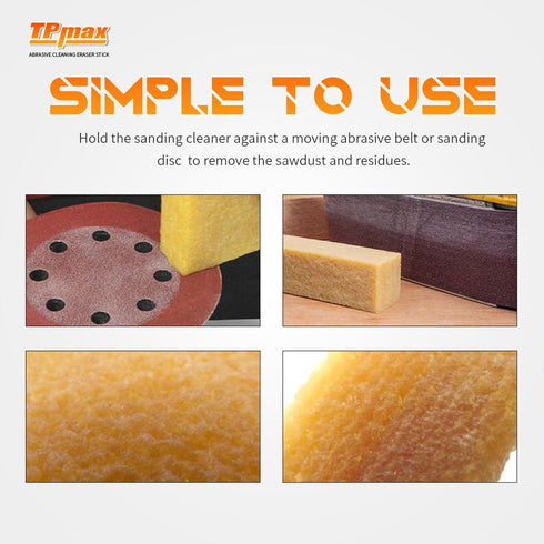 12" x 2" x 2" Inch Abrasive Cleaning Eraser Stick for Sanding Belts & Discs, Natural Rubber Build for Skateboard and