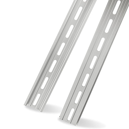 20 Pieces 13 Inch Aluminum DIN Rails Slotted for Mounting Hardware Components, 35mm Wide
