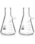QWORK 250ml Borosilicate Glass Filtering Flask with Tubulation, 2 Pack