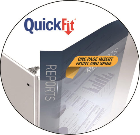 QuickFit View Binder, 3-Ring Binder, Angle D Ring, 1.5 Inch, Black