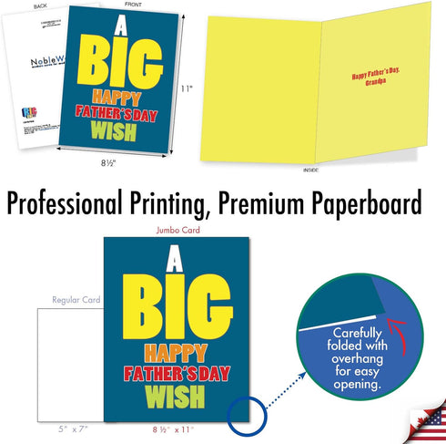 NobleWorks Funny Father's Day Card (8.5 x 11 Inch) - Big Appreciation Notecard for Dads, Stepdads - Big Wish J3456FGG