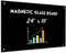 Magnetic Glass Board, 24 x 18 Inches Glass Whiteboard, Black Dry Erase Board