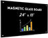 Magnetic Glass Board, 24 x 18 Inches Glass Whiteboard, Black Dry Erase Board
