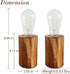 YiShine Battery Operated Table Lamp - Wood Night Light Decorative Lamp for Bedroom, Living Room, Bedside Table, Two-Pack