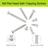 M3 Flat Head Wood Screws Assortment Fasteners Kit, 420pcs Phillips Drive Countersunk Head Self-Tapping Screws, 304