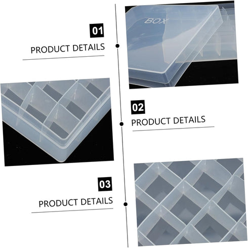Mobestech Plastic Storage Box, 5.59X5.59X1.97 inches, Portable Sample Vial Case for Labs Storage