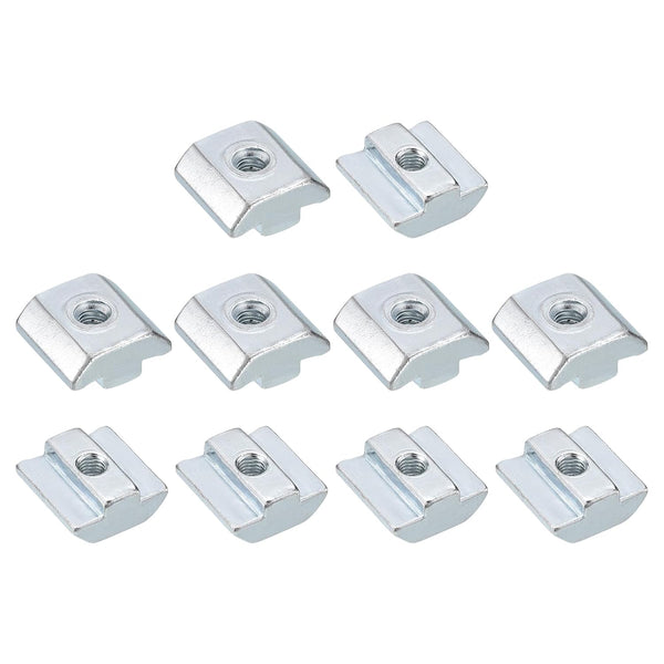 uxcell 30pcs Nickel Plated Carbon Steel T Nuts, M5 Hammer Head Fastener for 4040 Series Aluminum Extrusion Profile,