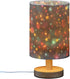 Bedside Table Lamp for Bedroom Glitter Stars Nightstand LED Light Lamps with USB Port Linen Fabric Shade Table Desk