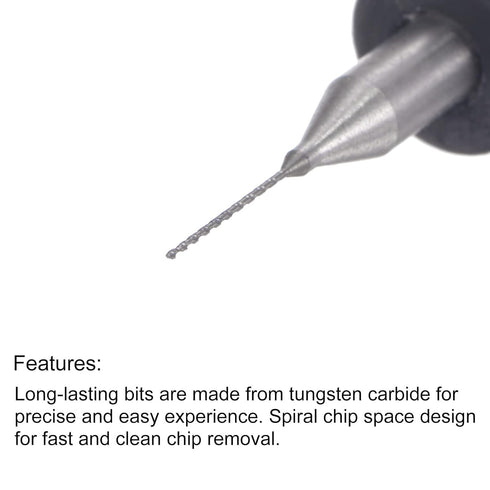 uxcell Micro PCB Drill Bit Set, 10pcs 1/8" Shank 0.35mm Solid Tungsten Carbide CNC Engraving Bits