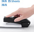 Deli/EZWORK Swing-Arm Swivel Stapler, 25 Sheets Capacity, 360 Degree Rotate Desk Stapler with 1000 Staples, Black