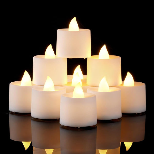 Amagic 12/24/50/100/150 Pack LED Tea Lights, Flameless Votive Candles, Battery Operated Tealights