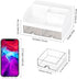 Office Desk Organizer with Drawers, Desktop Accessories Stationary Caddy for Pens, Business Cards & Sticky Notes (White)