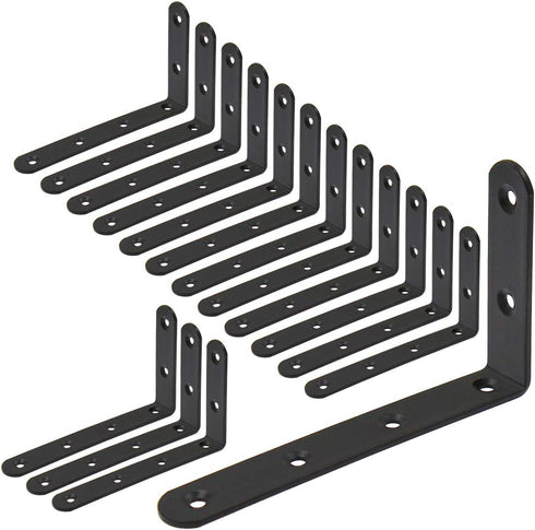 Luomorgo 16 Pcs L Shaped Brackets for Shelves - Heavy Duty Steel, Decorative