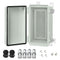 LeMotech Electrical Box, IP67 Waterproof Hinged Cover Junction Box, ABS Plastic Enclosure with Mounting Plate, Wall